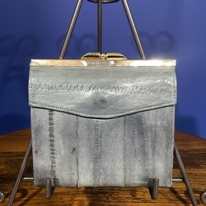 Vintage 1980’s Eelskin Gray Leather Wallet